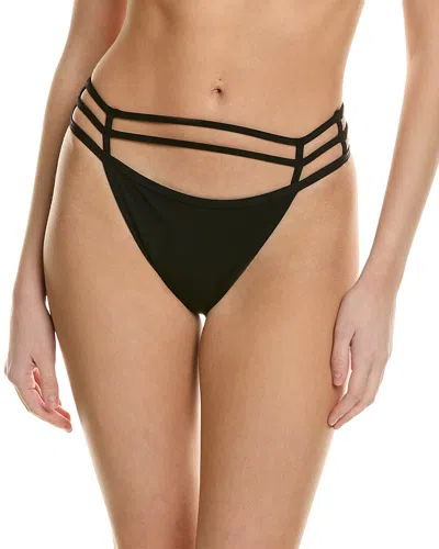 Simkhai Amenda Strappy Solid Bikini Bottom In Black