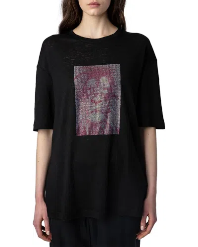 Zadig & Voltaire Suzy Linen T-shirt In Black