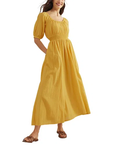 Boden Scoop Neck Maxi Dress Yellow Texture Women