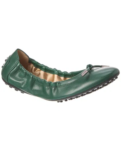 Tod's Leather Flat In Green