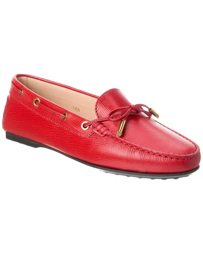 Tod's Leather Loafer In Red
