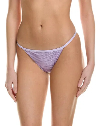 Simkhai Moxie Crystal Mesh String Bikini Bottom In Purple