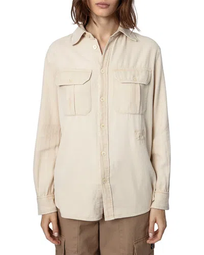 Zadig & Voltaire Teros Twill Blouse In Neutral