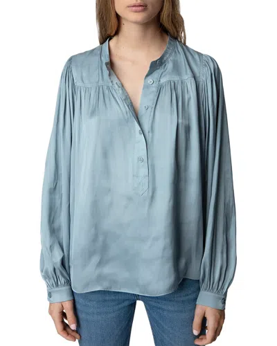 Zadig & Voltaire Tigy Satin Blouse In Blue
