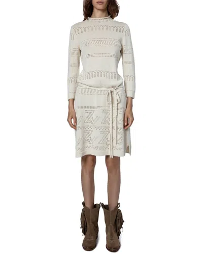 Zadig & Voltaire Cecily Zv Mono Linen-blend Mini Dress In Neutral