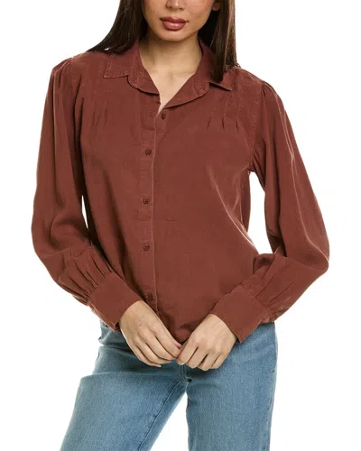 Bella Dahl Pin Tucked Button Down In Brown