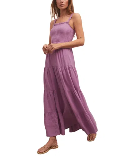 Z Supply Kyara Novelty Midi Dress In Purple