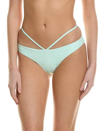Simkhai Emmalyn Solid Strappy Bikini Bottom In Green