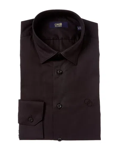 Cavalli Class Slim Fit Dress Shirt In Black