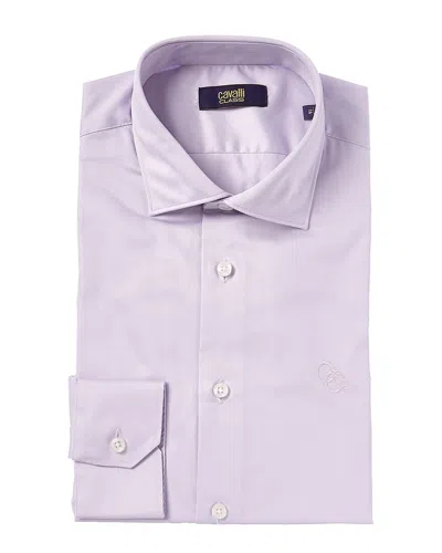 Cavalli Class Comfort Fit Dress Shirt In Purple