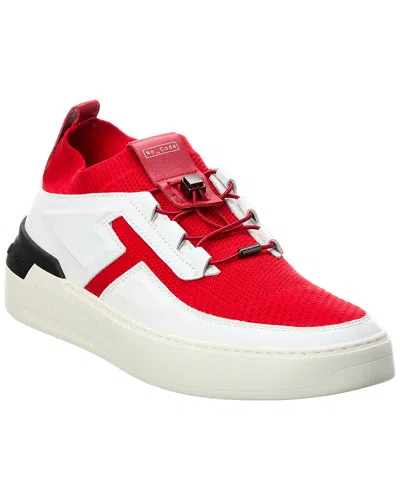 Tod's X No_code Knit & Leather Sneaker In Red