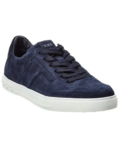 Tod's Suede Sneaker In Blue