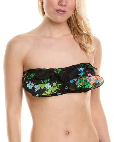 Cynthia Rowley Flirt Ruffle Bikini Top In Black