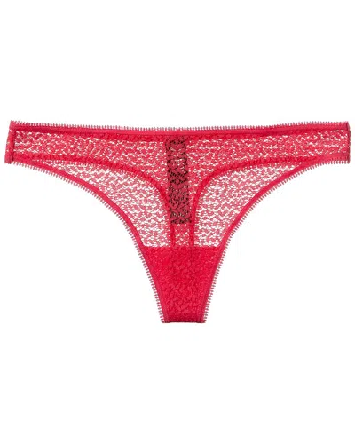 Dkny Modern Lace Satin-trim Thong Underwear Dk5013 In Pink