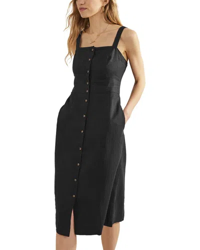 Boden Strappy Linen Midi Dress Black Women