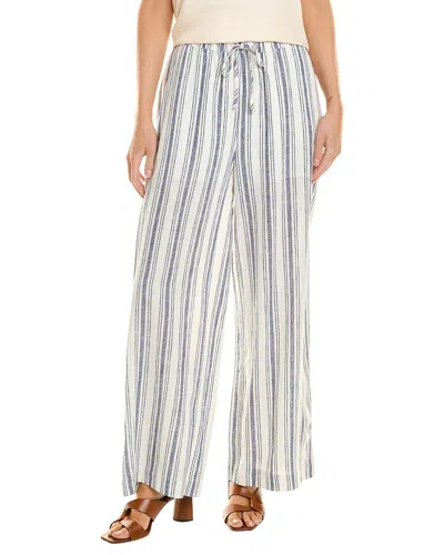 Central Park West Jude Wide Linen-blend Pant In Blue