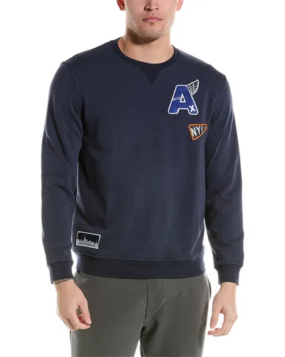Armani Exchange Patch Crewneck Sweatshirt In Blue