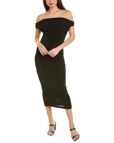 Lyra & Co Off-the-shoulder Midi Dress In Black