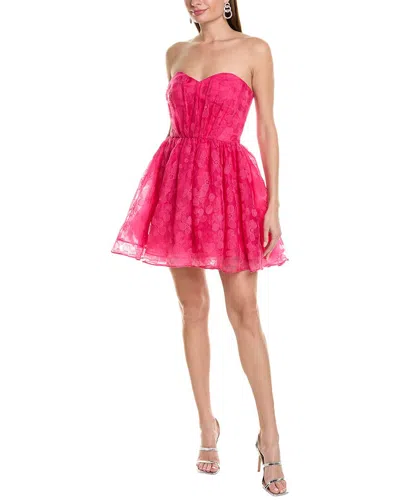 ml Monique Lhuillier Organza Mini Dress In Pink