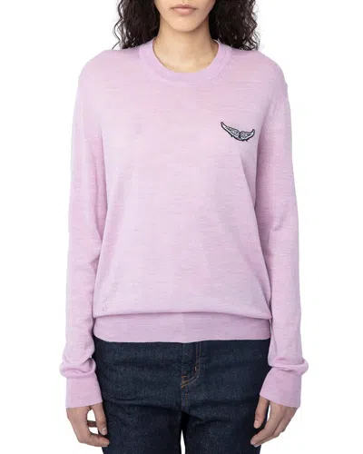 Zadig & Voltaire Life We Wings Wool Sweater In Purple