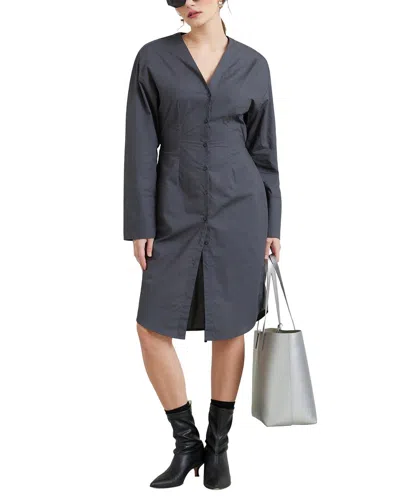 Modern Citizen Ayotie-waist Midi Dress In Grey