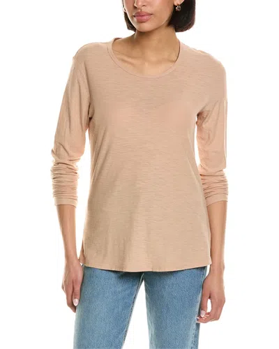 James Perse Crew Neck Long Sleeve T-shirt In Brown