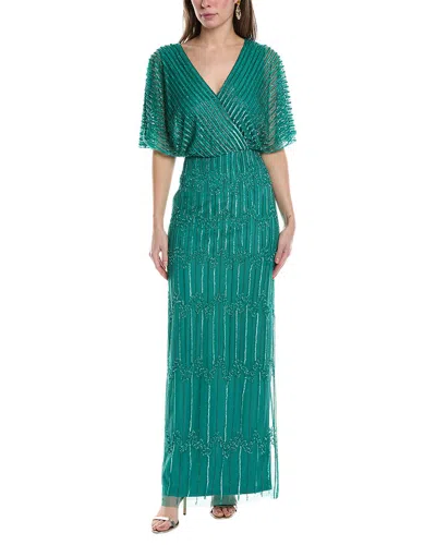 Adrianna Papell 3/4-sleeve Lace Dress In Green