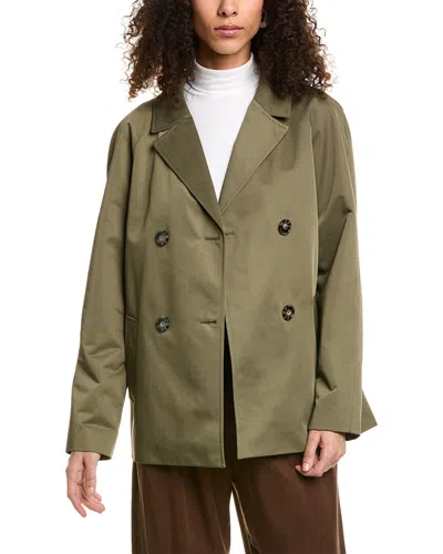 Ellen Tracy Medium Rain Coat In Green