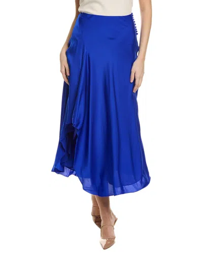 Nicholas Kimberly Silk-blend Bias Skirt In Blue