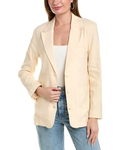 Monrow Linen-blend Oversized Blazer In Beige