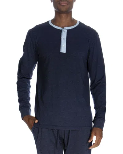 Unsimply Stitched Henley Shirt In Blue
