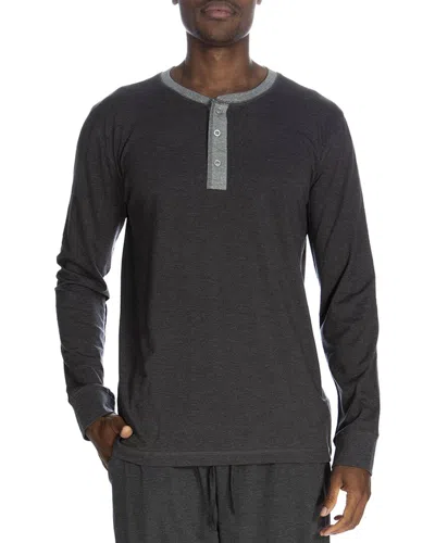 Unsimply Stitched Henley Shirt In Grey