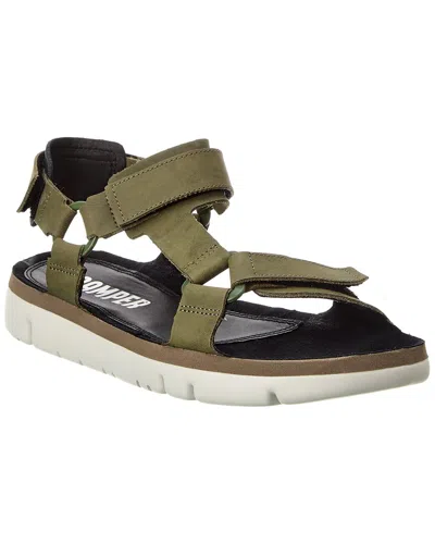 Camper Oruga Leather Sandal In Green