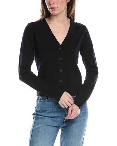 Vince Slim Button Wool-blend Cardigan In Navy