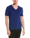 Hanro V-neck Regular-fit Stretch-woven T-shirt In Blue
