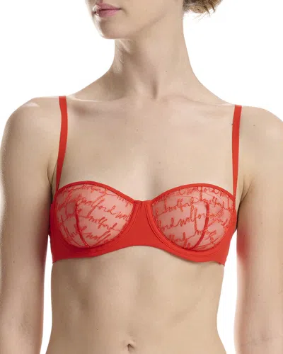Wolford Unlined Balconette Bra In Red