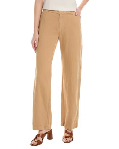 Vince Casual Linen-blend Wide Leg Pant In Brown