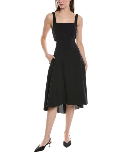 Theory Cutout A-line Dress In Black