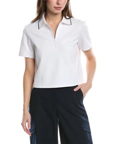 Theory Tennis Polo Zip-front Top In White