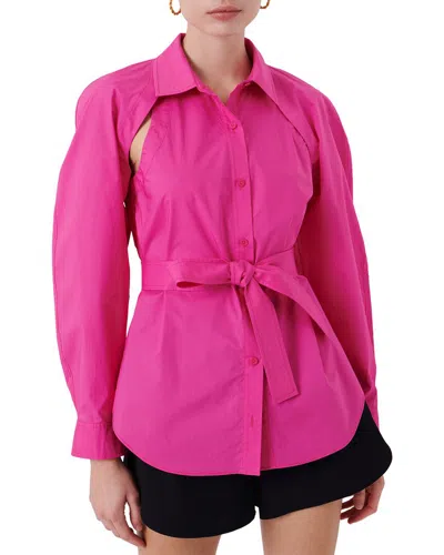 Derek Lam 10 Crosby Casper Bolero Sleeve Button Down In Pink