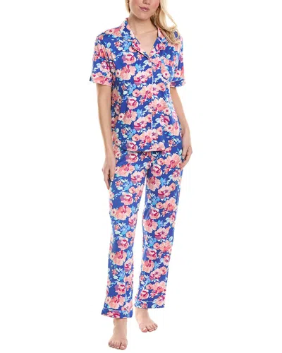 Flora By Flora Nikrooz Women's 2-pc. Gabriella Printed Pajamas Set In Blue