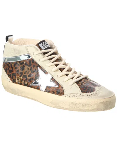 Golden Goose Mid Star Leather Sneaker In Brown