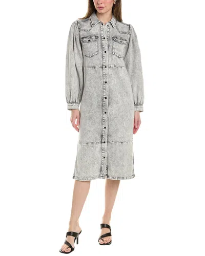 Allsaints Ava Denim Shirtdress In Grey