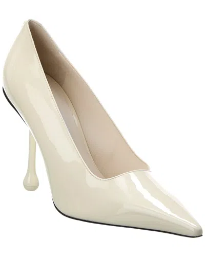 Jimmy Choo Womens Latte Ixia 95 Pointed-toe Patent-leather Heeled Courts In White