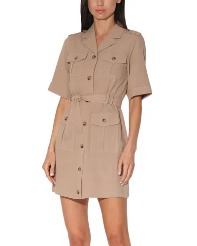 Walter Baker Kate Linen-blend Mini Dress In Beige