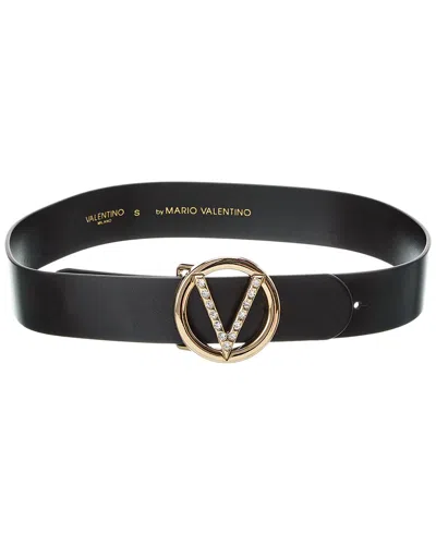 Valentino By Mario Valentino Giusy Preciosa Leather Belt In Black