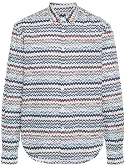 Missoni Zigzag Cotton Shirt In Multicolour
