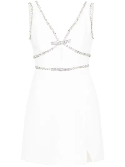 Self-portrait Short Dress With Decoration In White