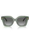 Tory Burch Pushed Miller Cat Eye Sunglasses, 49mm In Green/gray Gradient
