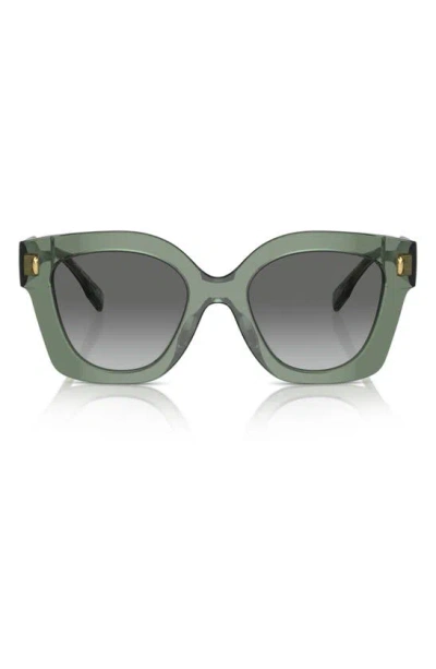 Tory Burch Pushed Miller Cat Eye Sunglasses, 49mm In Green/gray Gradient